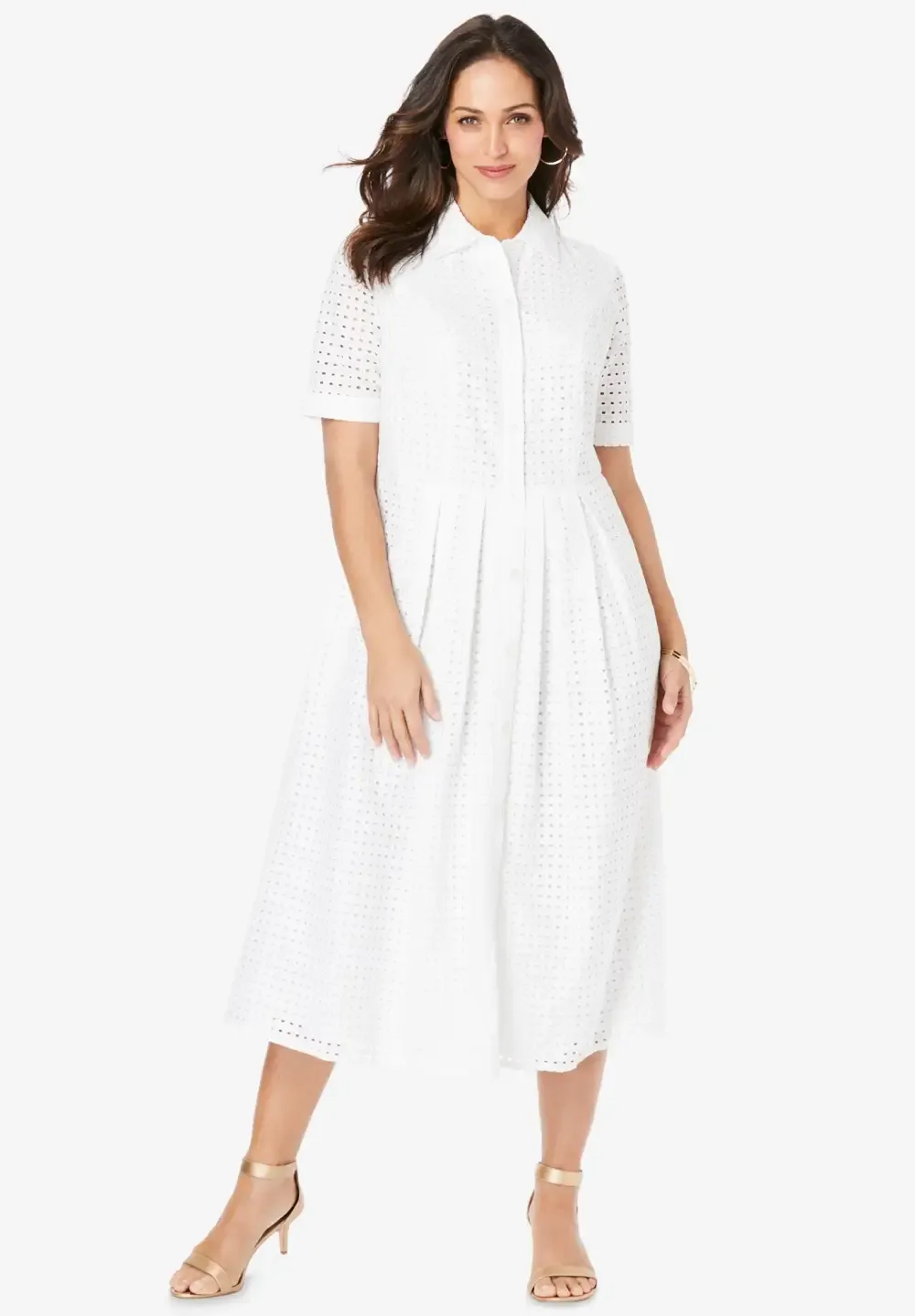 Eyelet Shirt Dress