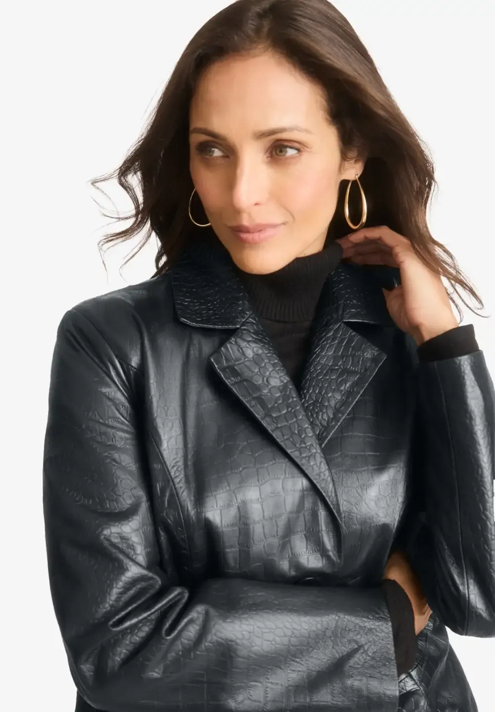 Croc Leather Blazer