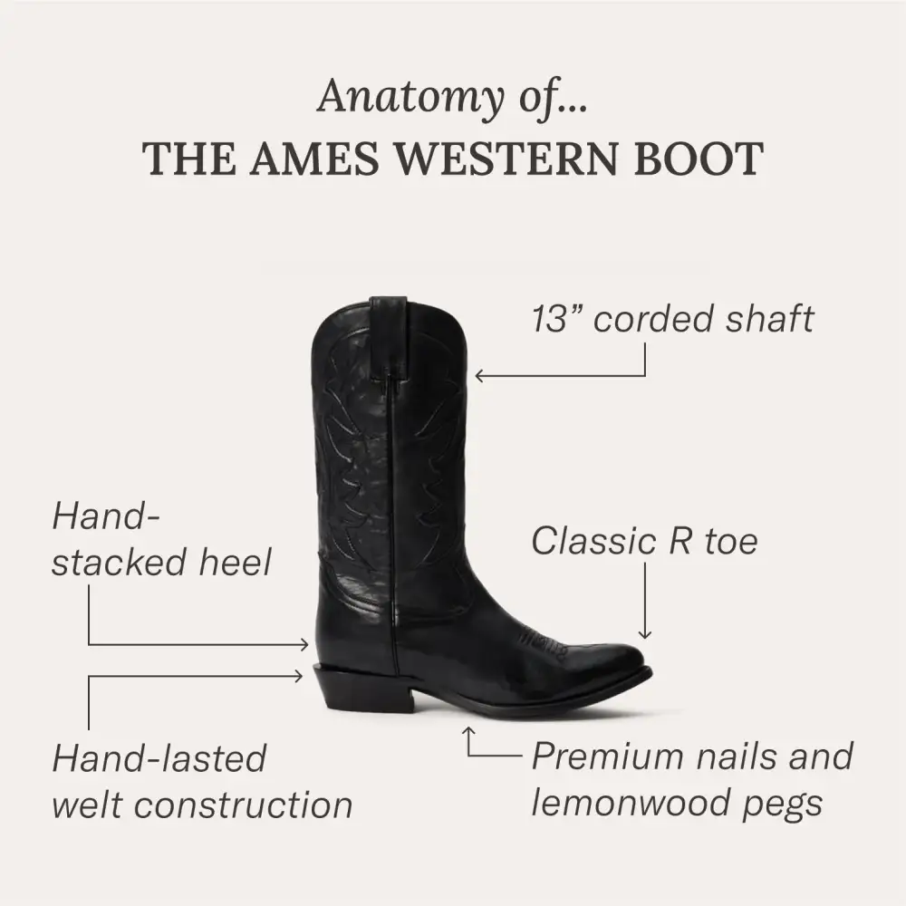 Ames Corded & Burnished Leather Boot