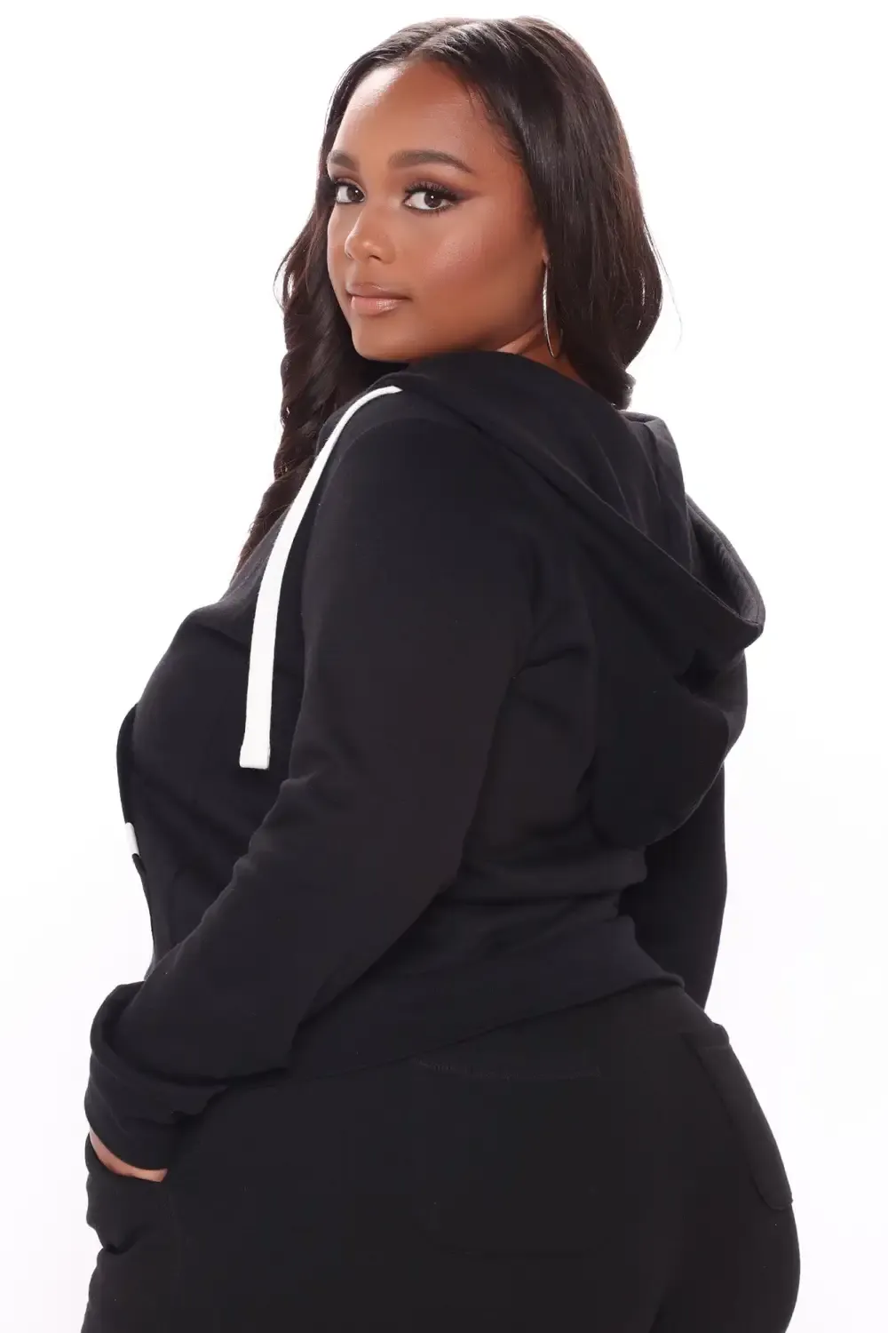Relaxed Vibe Zip Up Jacket - Black