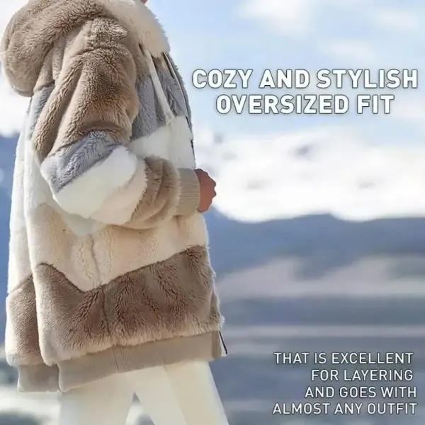RCONTRASTING LAMB WOOL PADDED COAT