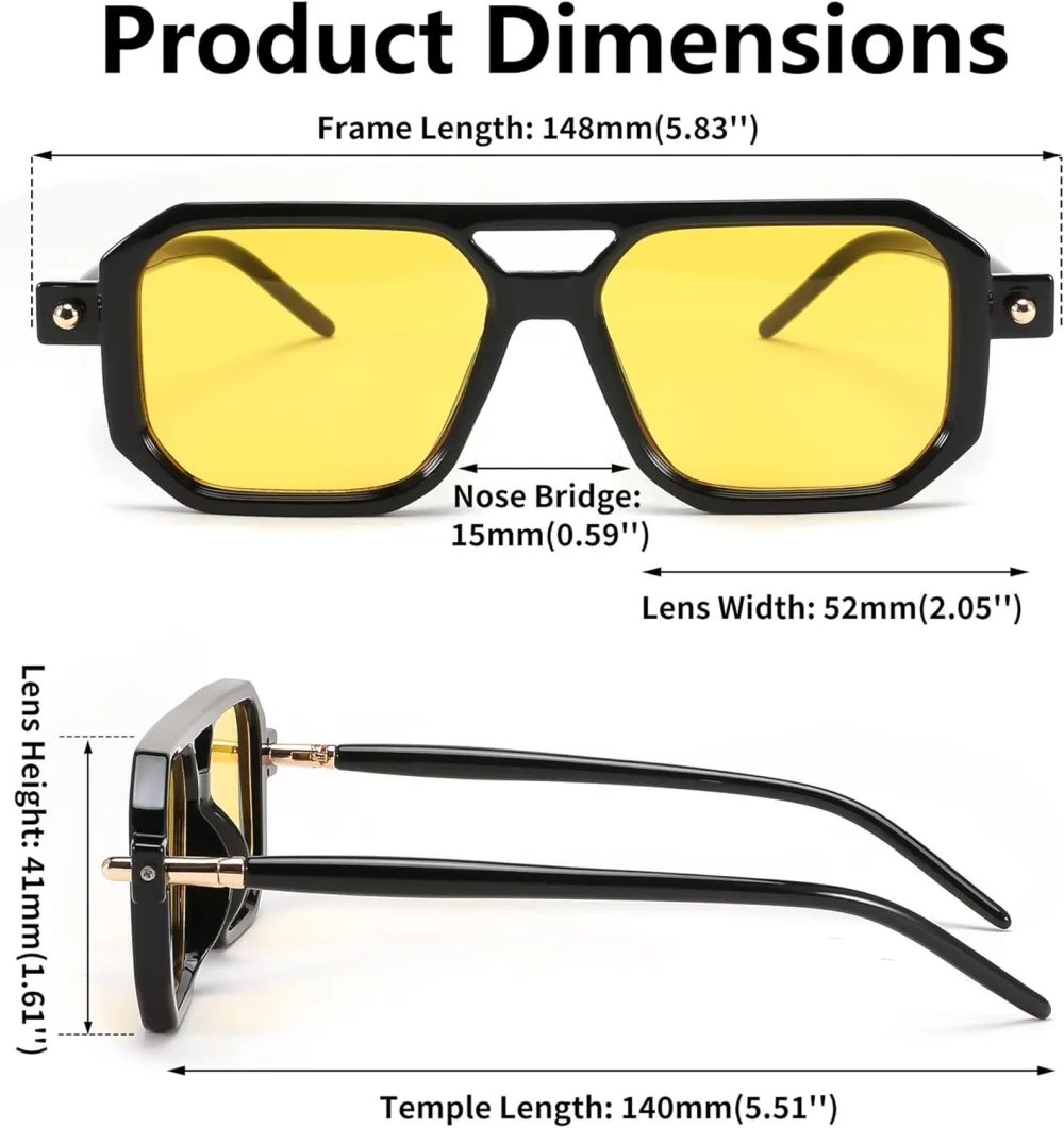 FEISEDY Vintage Square 70s Flat Aviator Sunglasses Women Men Classic Retro Stylish Frame UV400 Sunglasses B2622