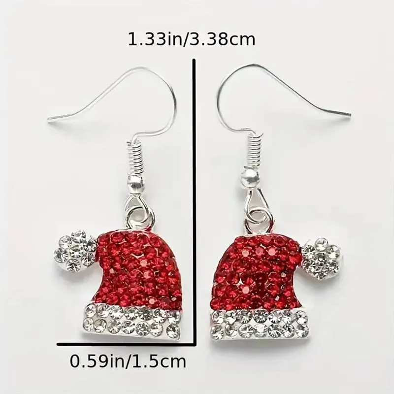 Cute Little Fresh Christmas Hat Earrings