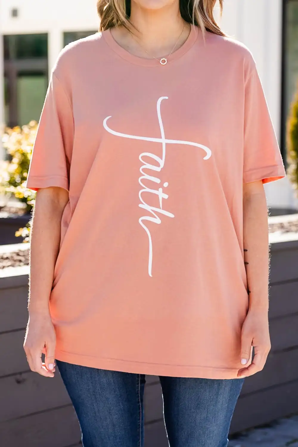 With Faith Tee, Terracotta