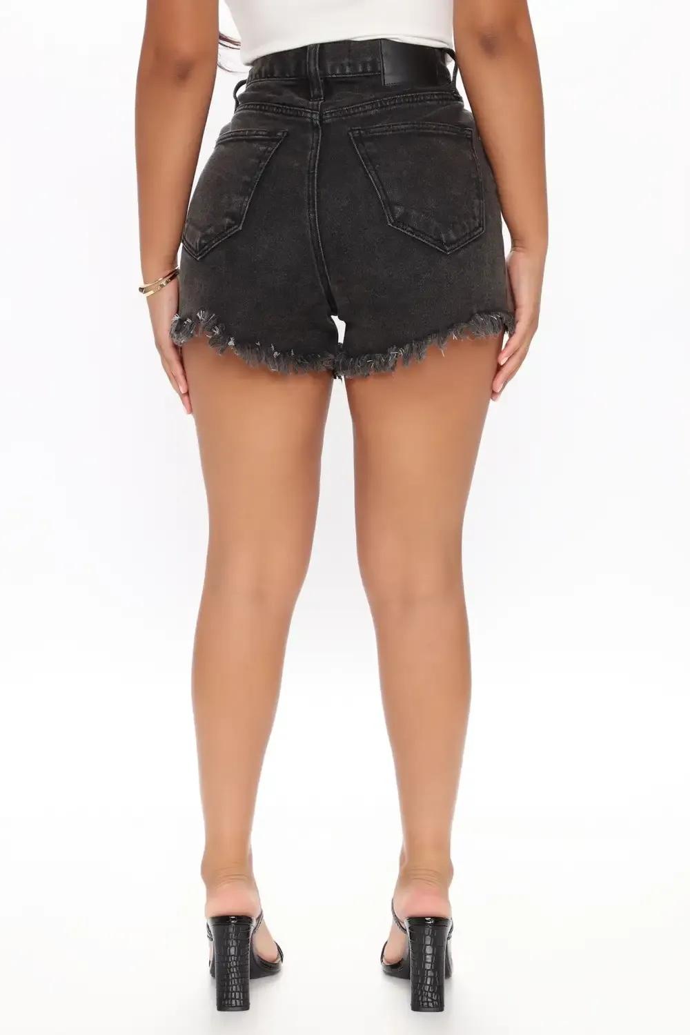 Pinch Me High Waisted Denim Shorts - Black