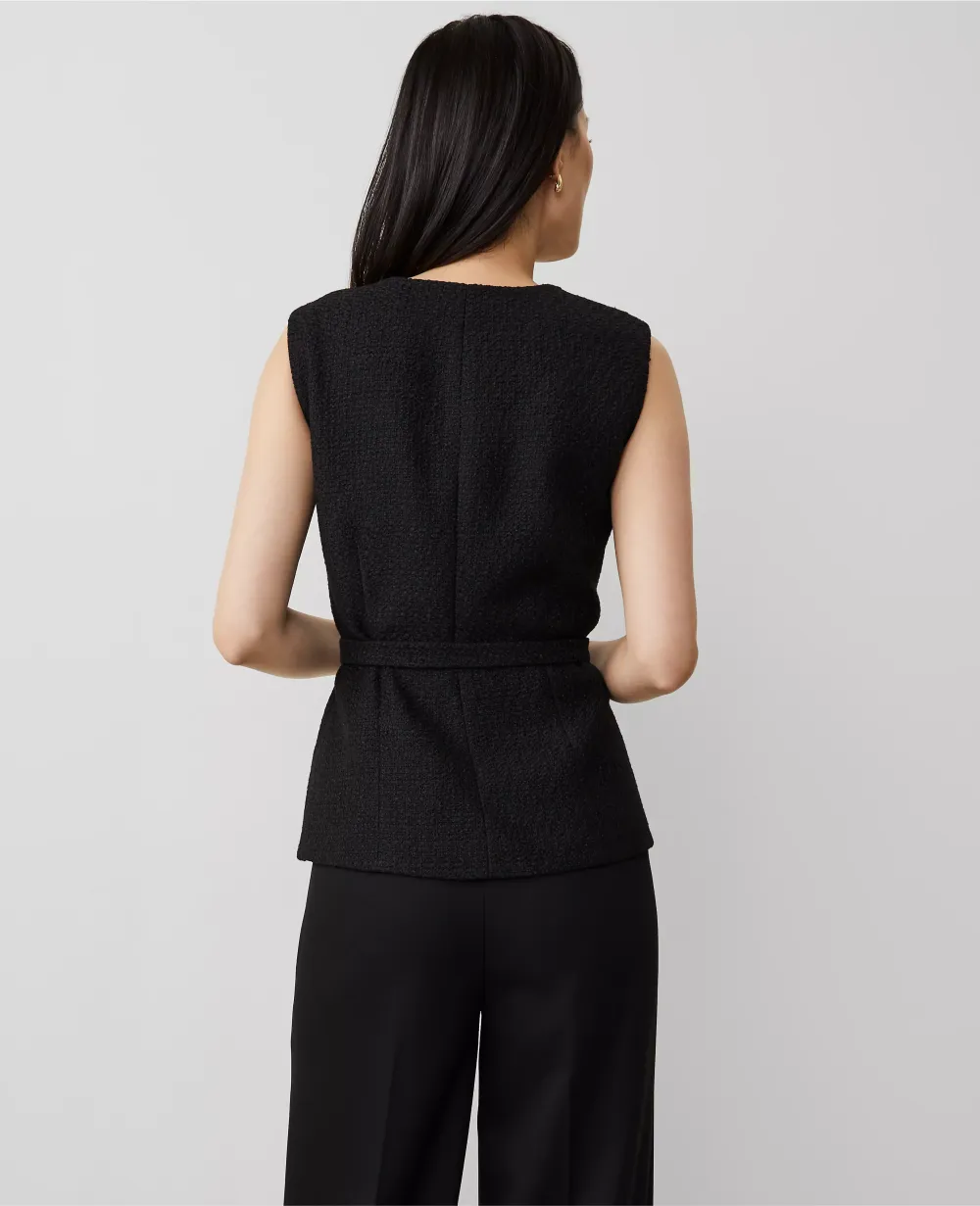 Tweed Belted Vest