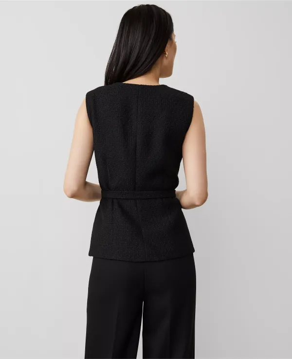 Tweed Belted Vest