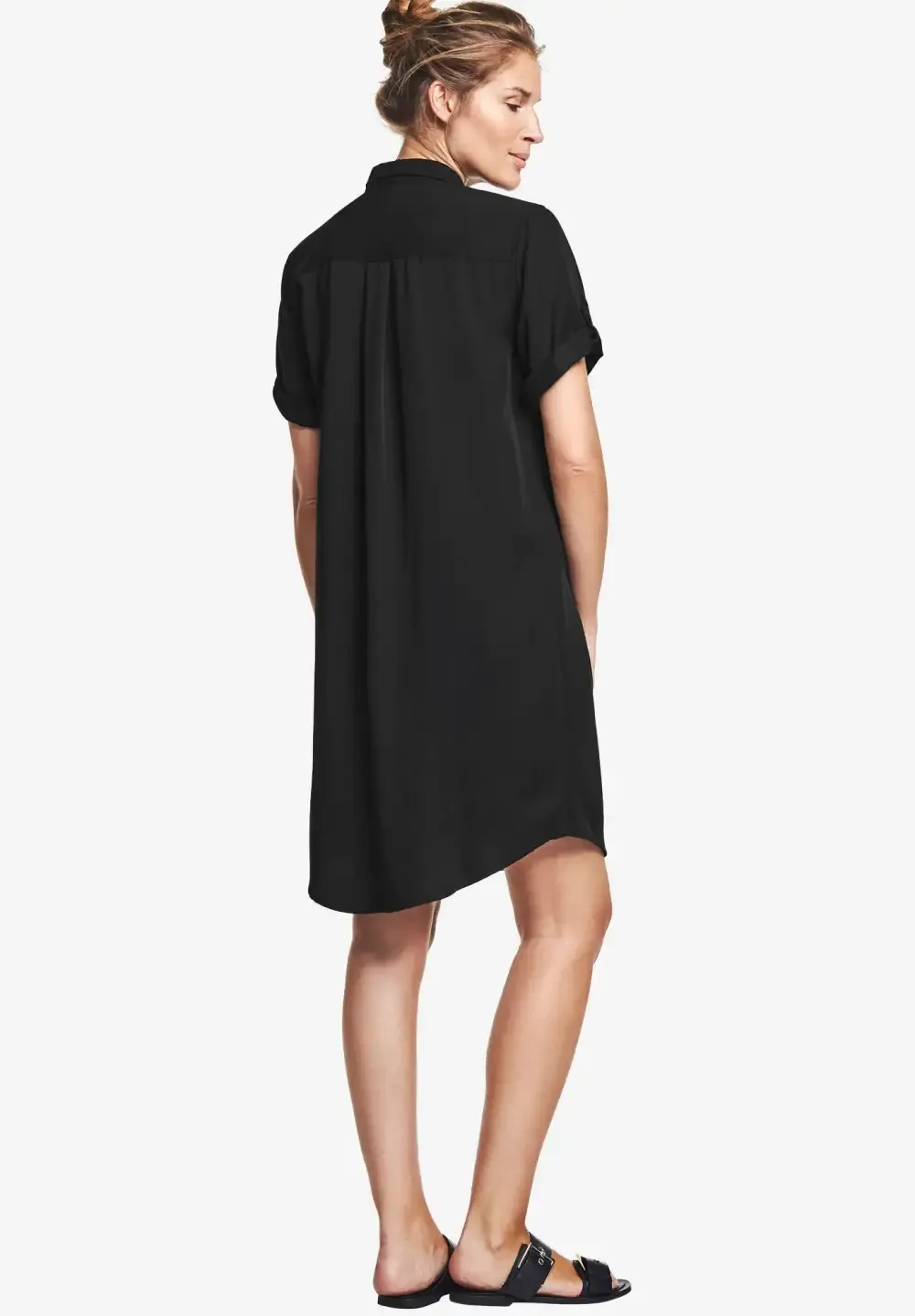 Button Front Linen Shirtdress