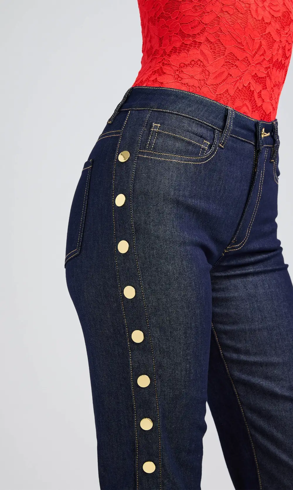 Stephen Sheen Denim Snap Pants