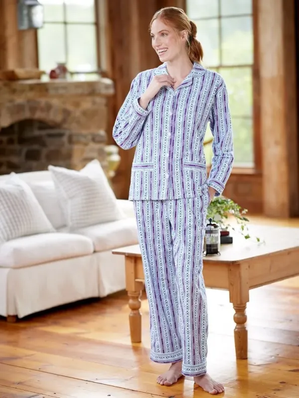 Lanz Classic Cotton Flannel Tyrolean Pajama Set