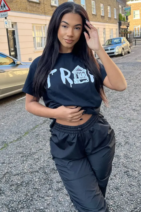 Trap House Short Sleeve Top - Black
