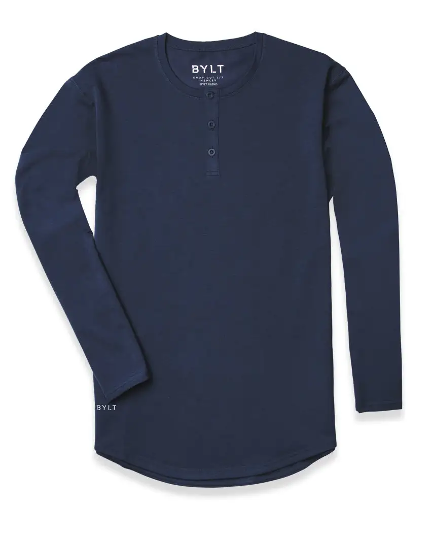 Henley Drop-Cut Long Sleeve: Bylt Signature