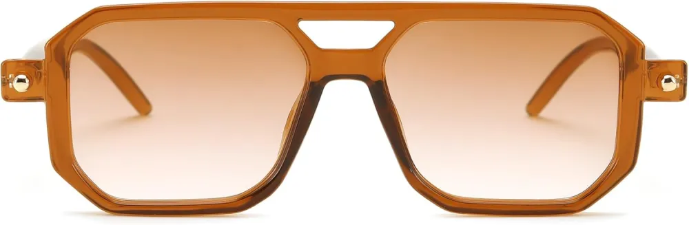 FEISEDY Vintage Square 70s Flat Aviator Sunglasses Women Men Classic Retro Stylish Frame UV400 Sunglasses B2622