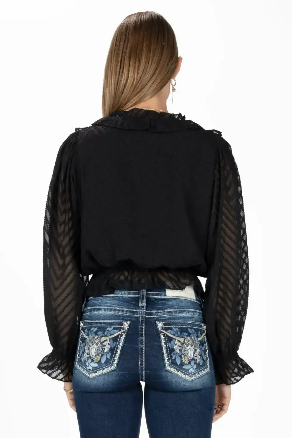 Ruffle Cropped Blouse