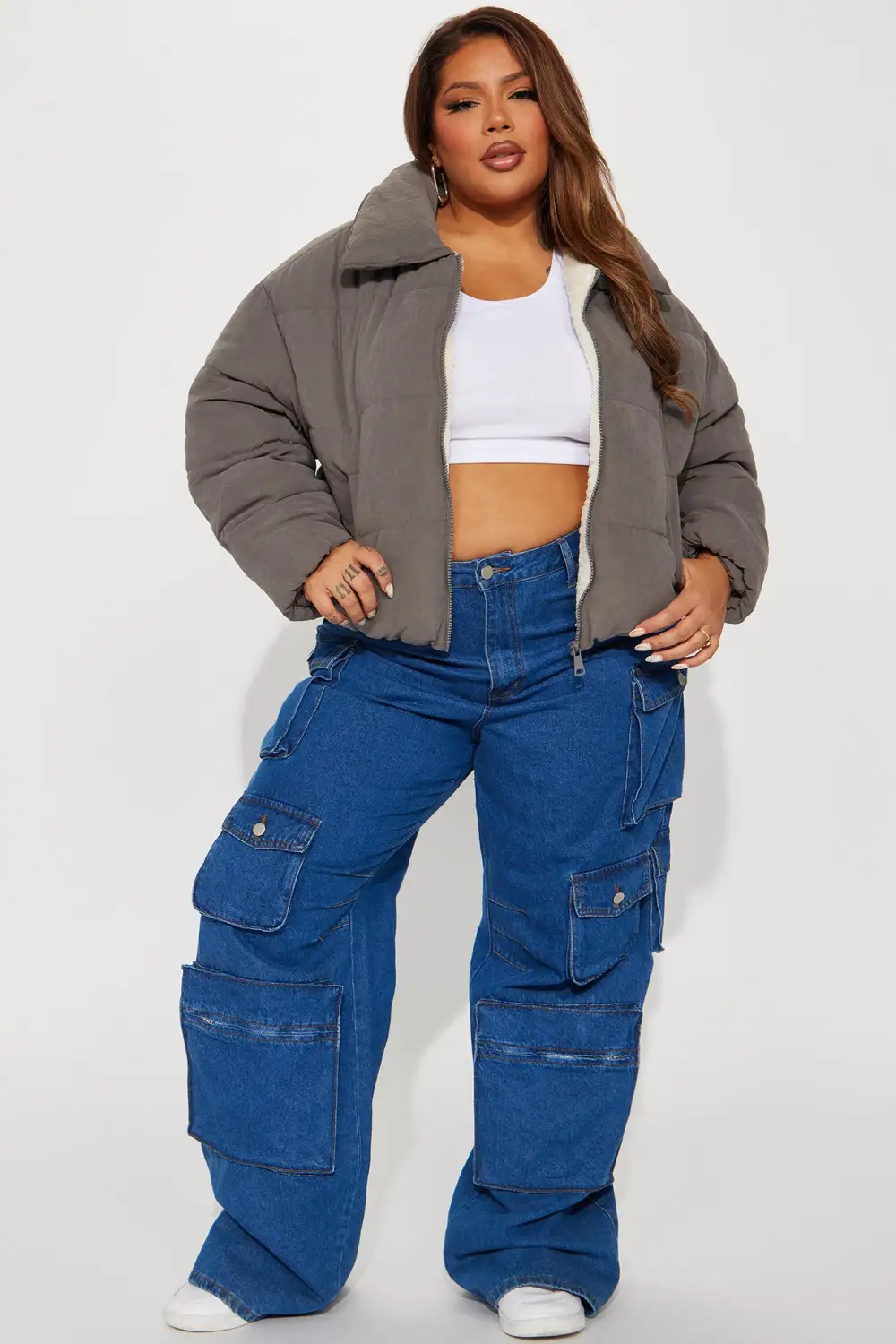 Too Hot To Handle Puffer Jacket - Grey