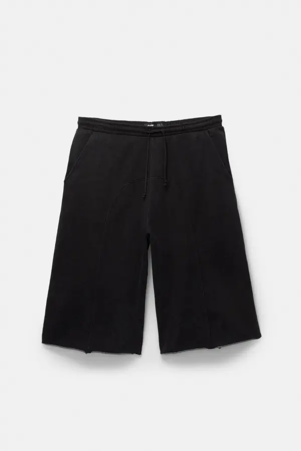 Frayed hem tracksuit Bermuda shorts