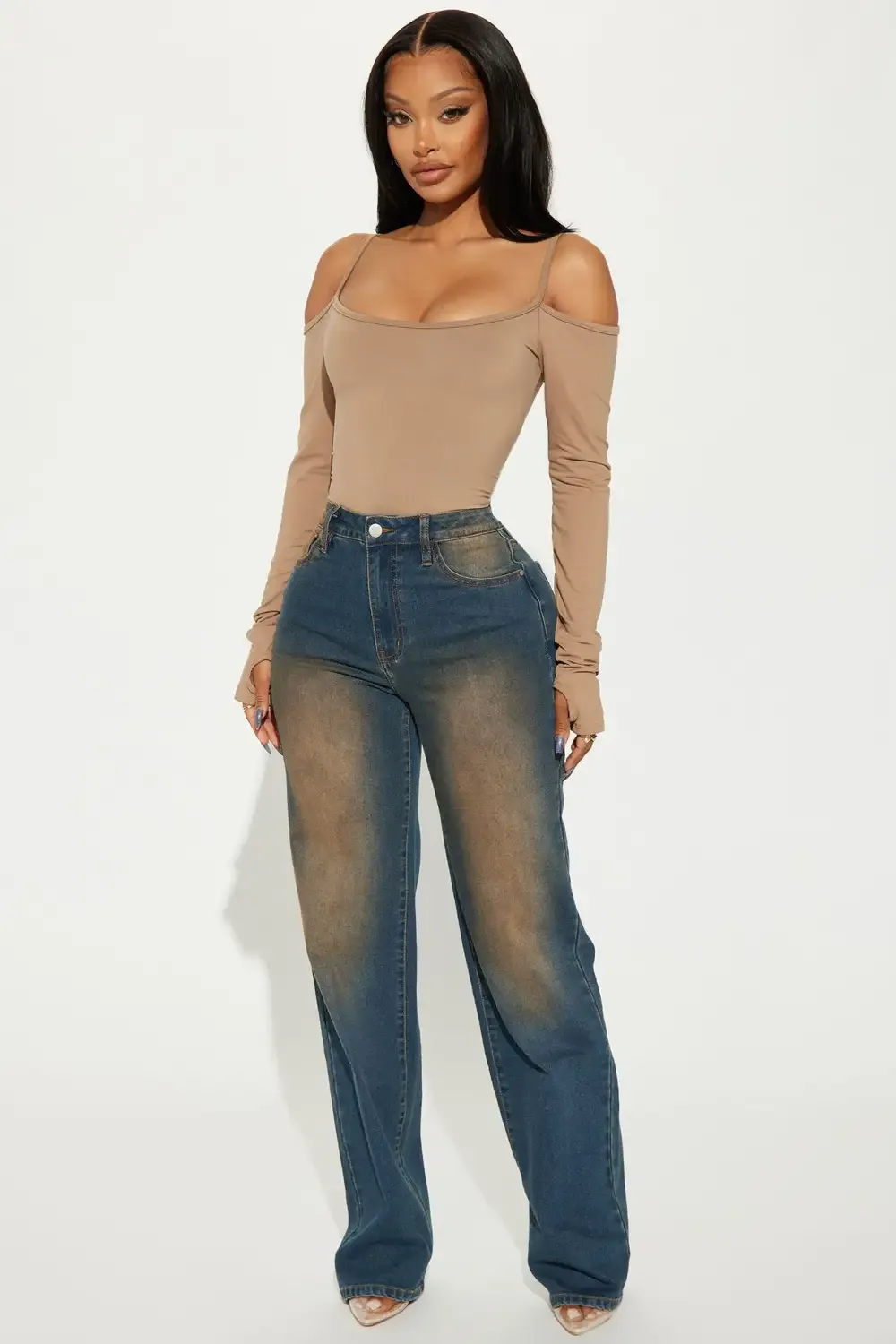 Thick Of It Tinted Straight Leg Jeans - Dark Wash