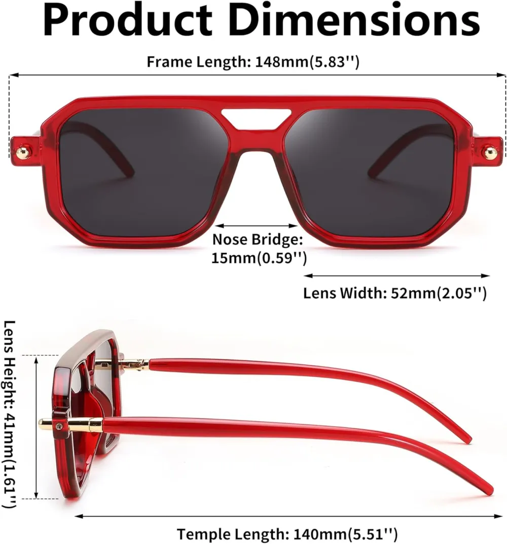 FEISEDY Vintage Square 70s Flat Aviator Sunglasses Women Men Classic Retro Stylish Frame UV400 Sunglasses B2622