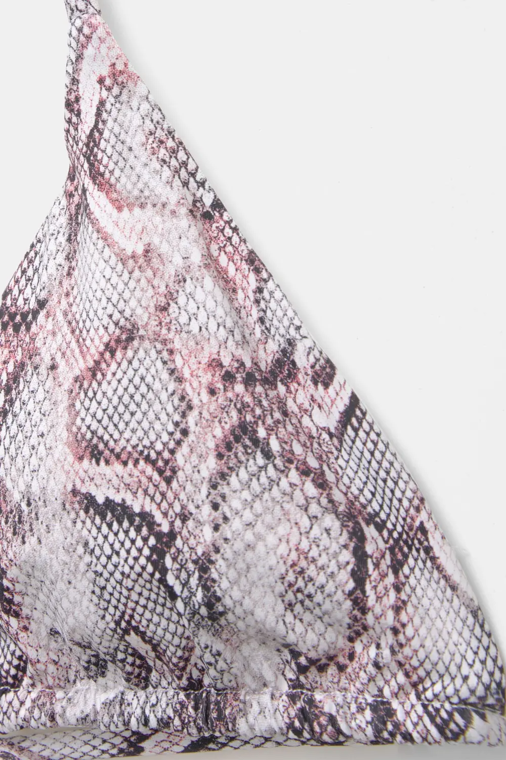 Snakeskin print triangle bikini top