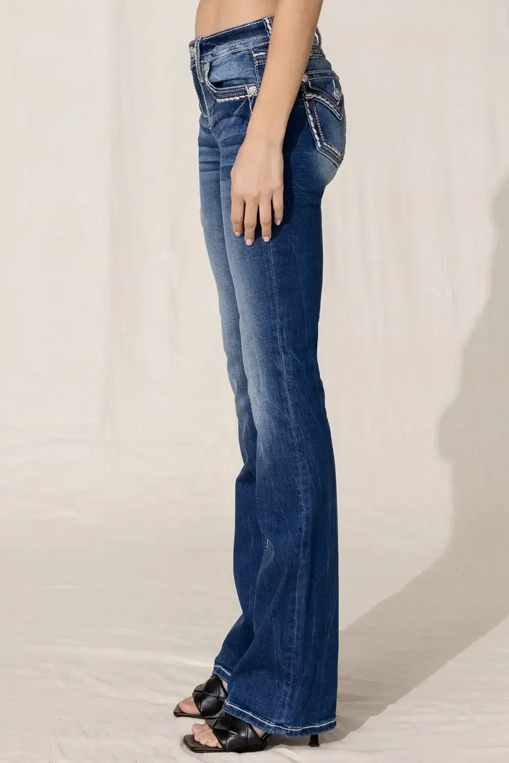 Broken Saddle Stitch Bootcut Jeans