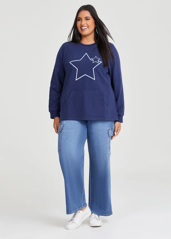 Cotton Indigo Sweatshirt