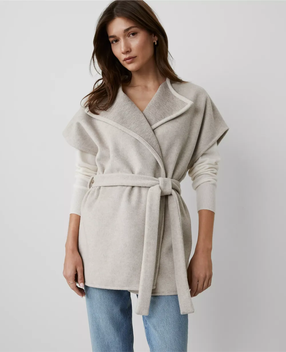 Cap Sleeve Belted Poncho