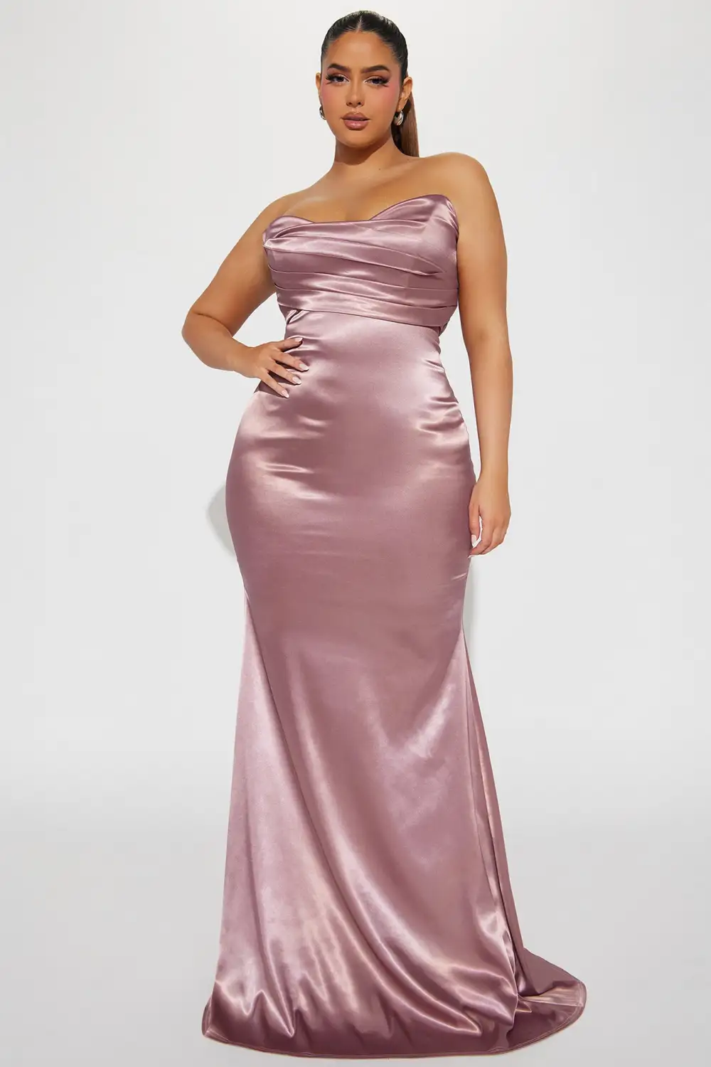 Naomi Satin Maxi Gown - Mocha