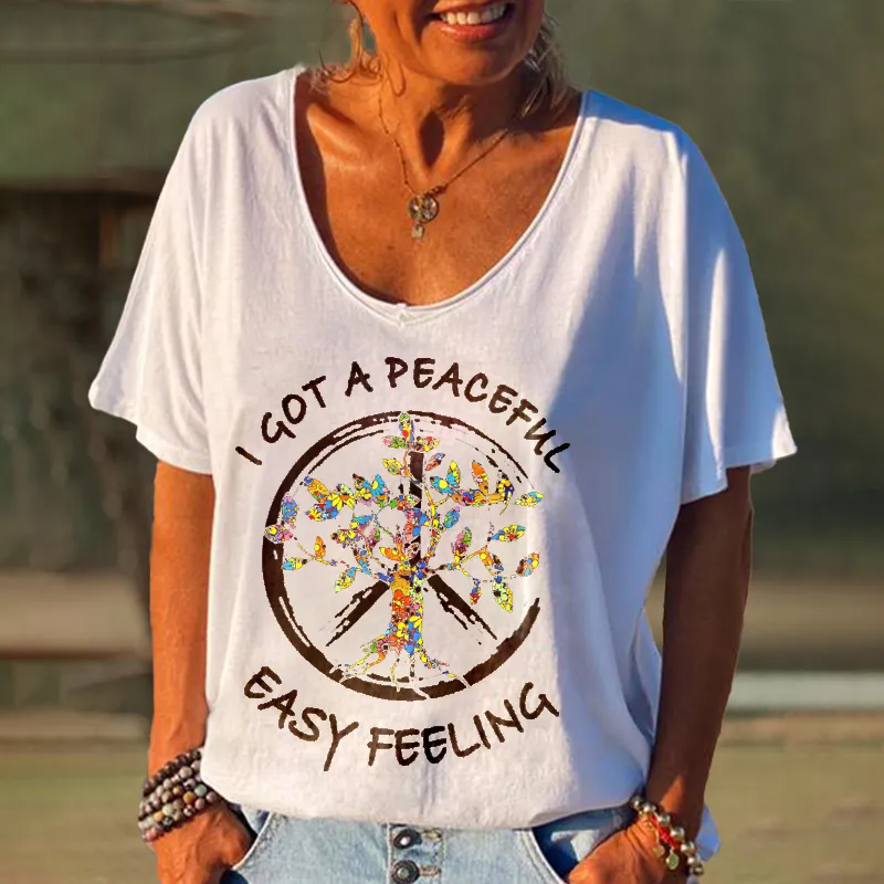 I Got A Peaceful Easy Feeling Oversized Graphic Tees