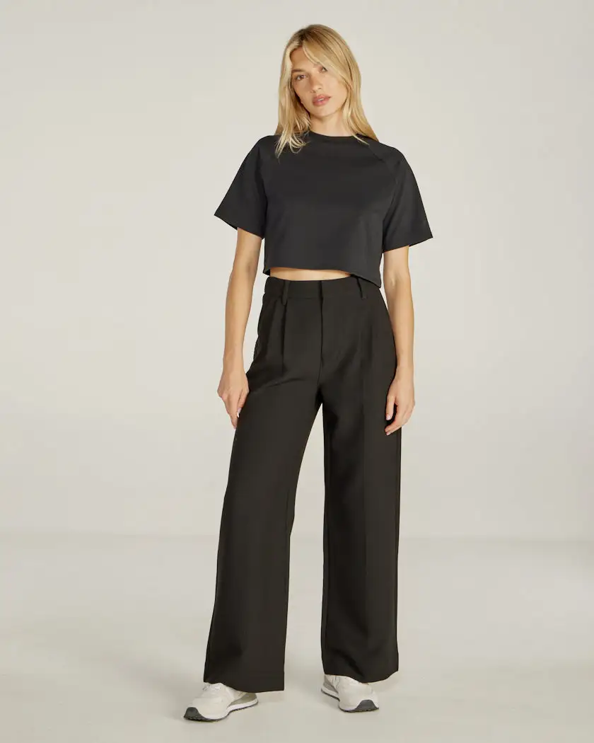 Lux Relaxed Mockneck Raglan Tee