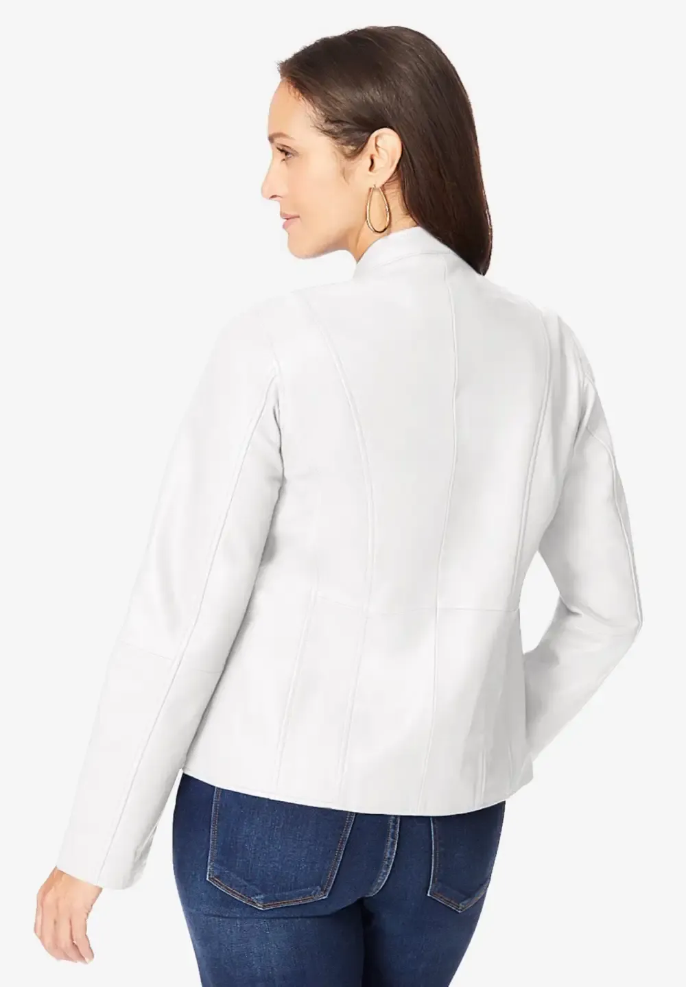 Zip Front Leather Jacket
