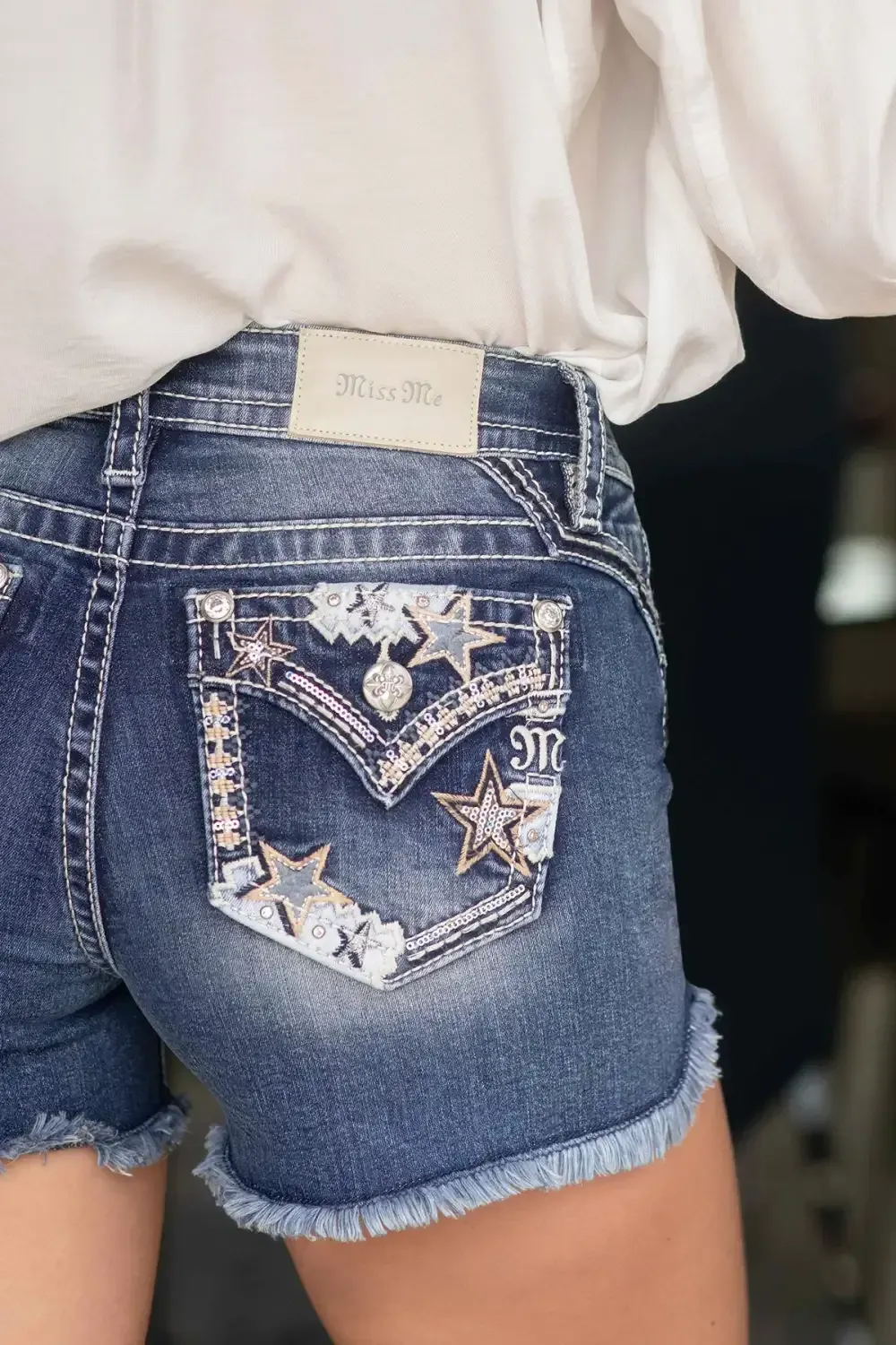 Pastel Stars Denim Shorts