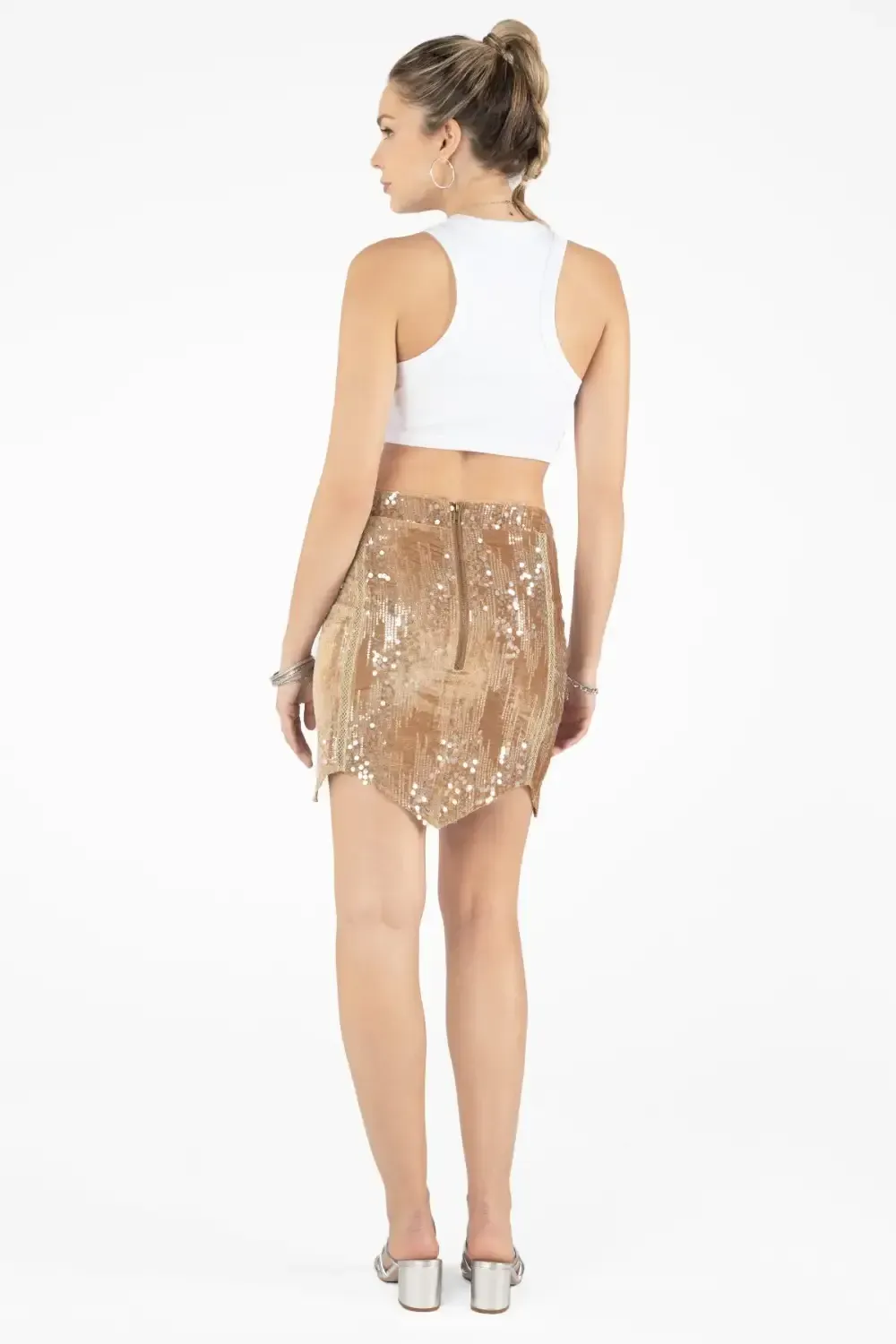 Chevron Sequin Skirt