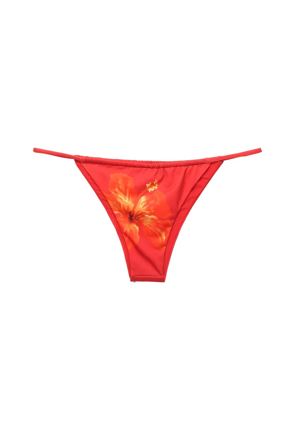 Floral bikini bottoms with gathered detail