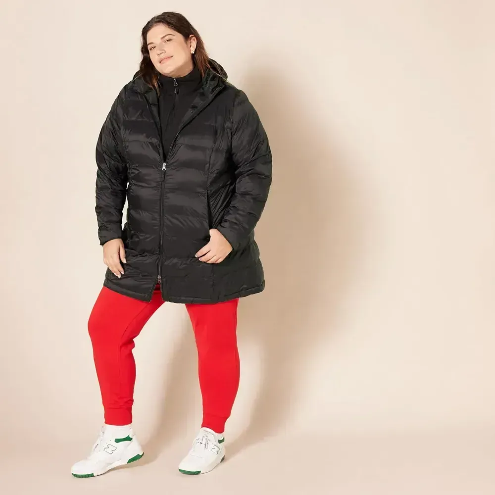 Women's Lightweight Water-Resistant Hooded Puffer Coat (Available in Plus Size)
