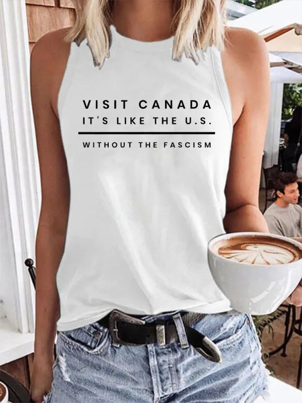 Women's Visit Canada It'S Like The U.S. Without The Fascism Crew Neck Vest