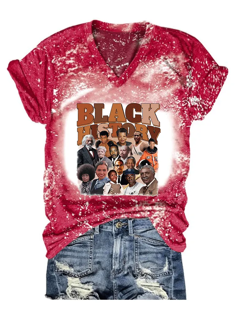 Women'S Black History V-Neck T-Shirt