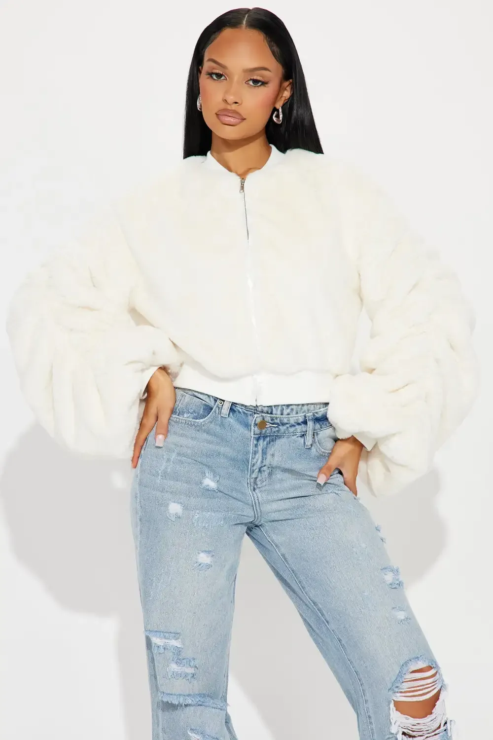 Fall For You Faux Fur Jacket - Ivory