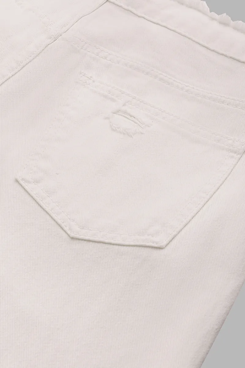 Cut Out Raw Hem Mid Waist Wide Leg Jeans