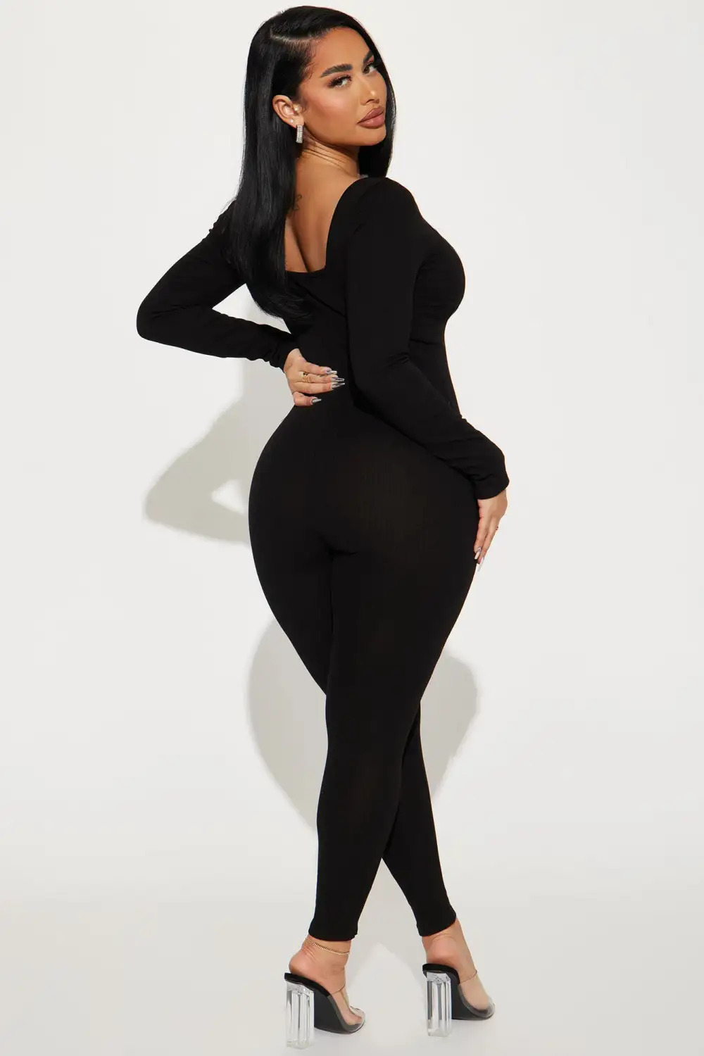 Been That Way Padded Jumpsuit - Black