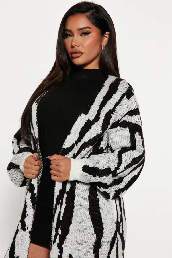 Dangerously Fierce Cardigan - Grey/combo