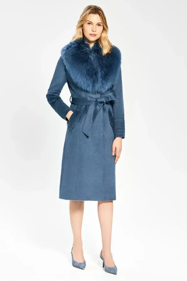 Long Coat with Fur Collar