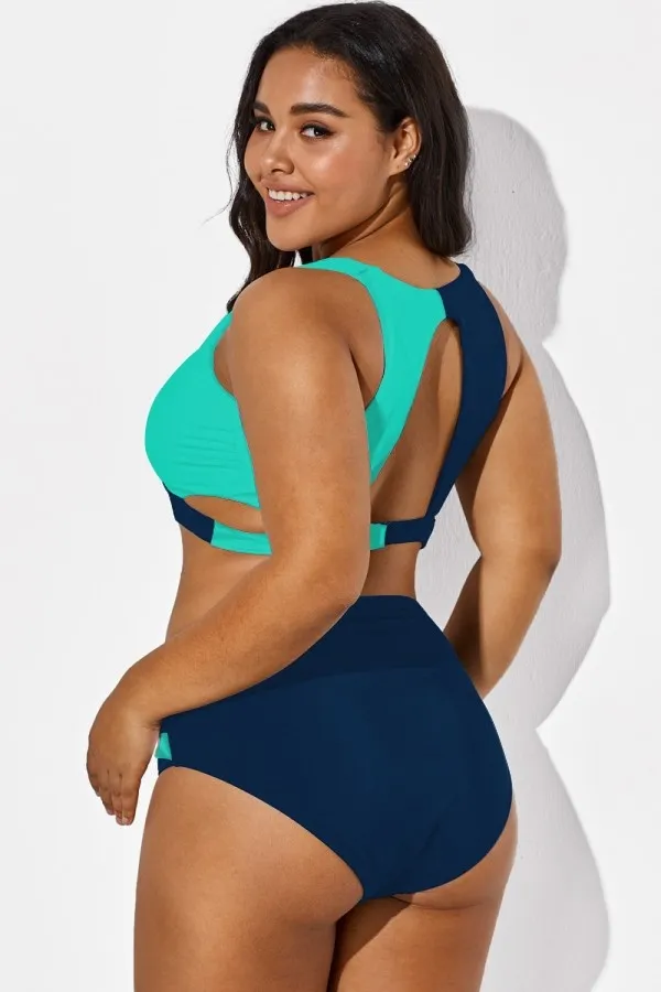Colorblock Stylish Women Wrap Swimsuits Bikini Top
