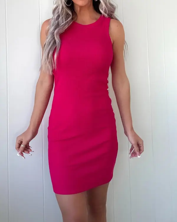 Fashion Ribbed Tank Dress