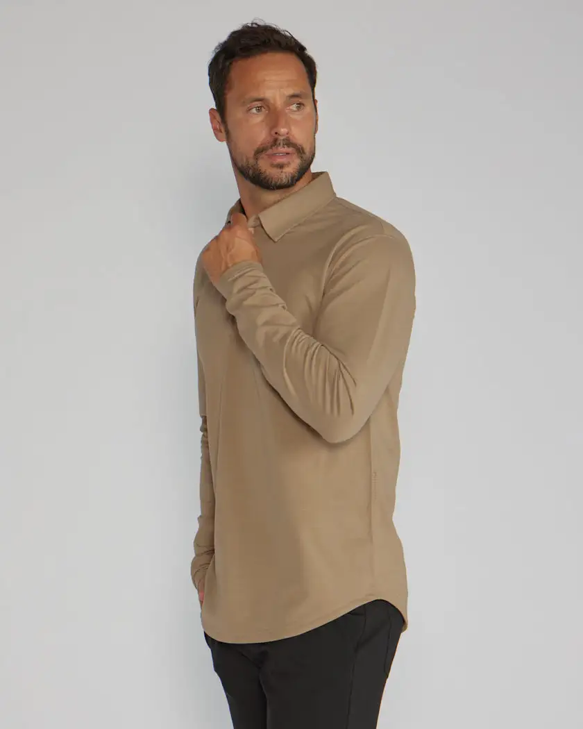 Drop-Cut Long Sleeve: Lux Polo