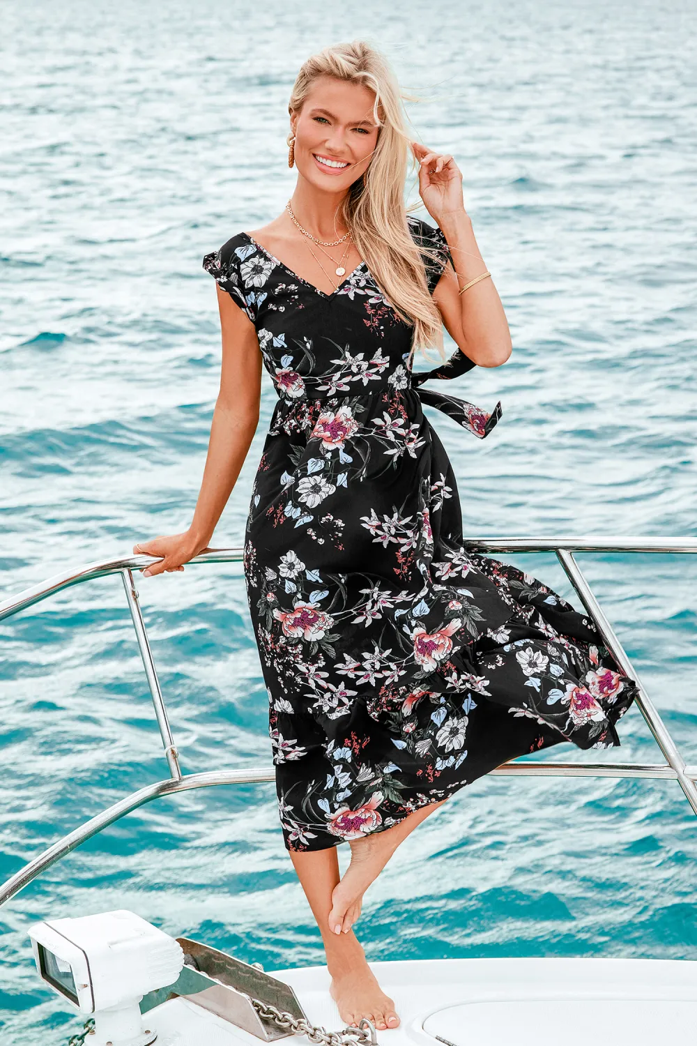 Class Act Floral Midi Dress