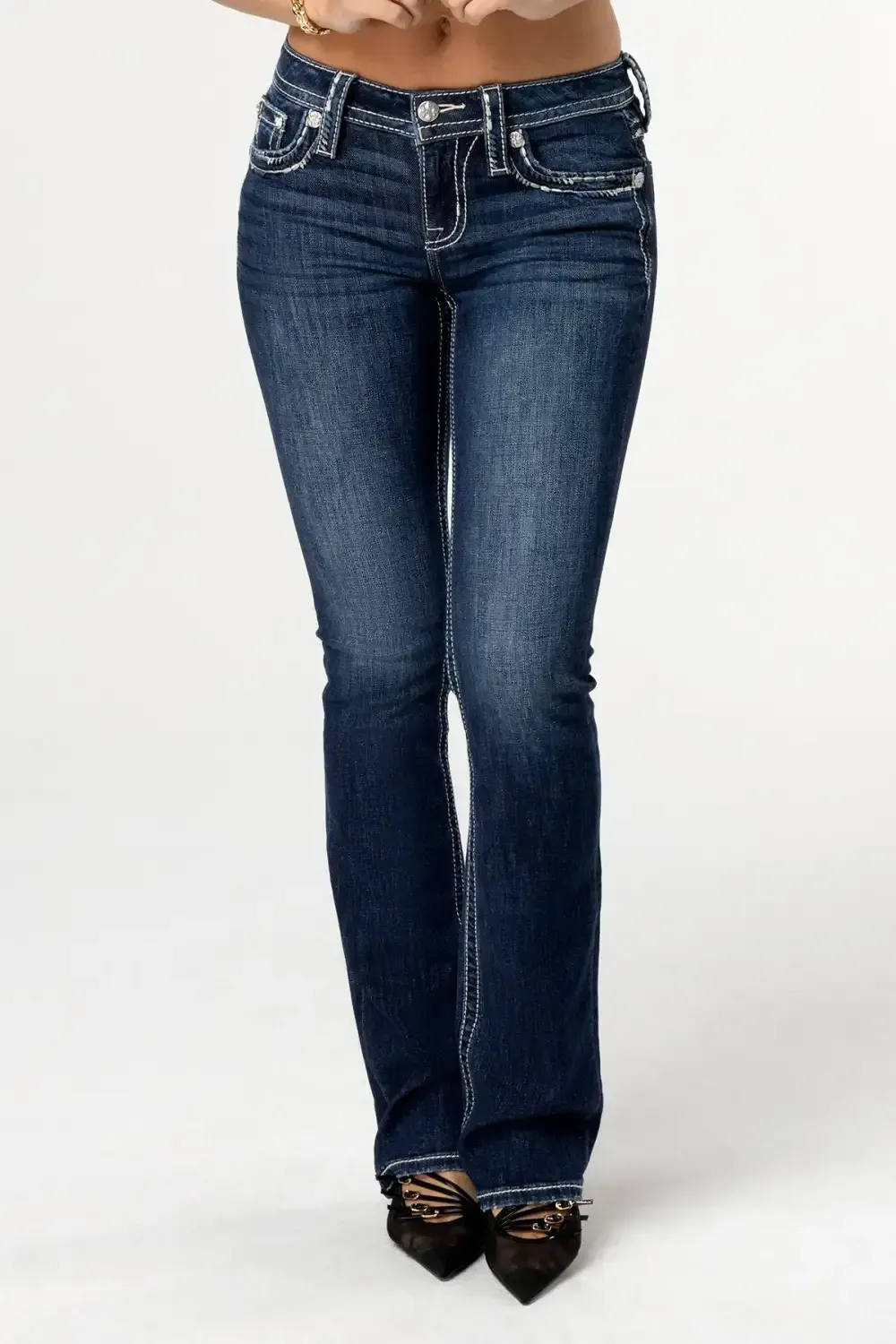 Indi Stitched Bootcut Jeans