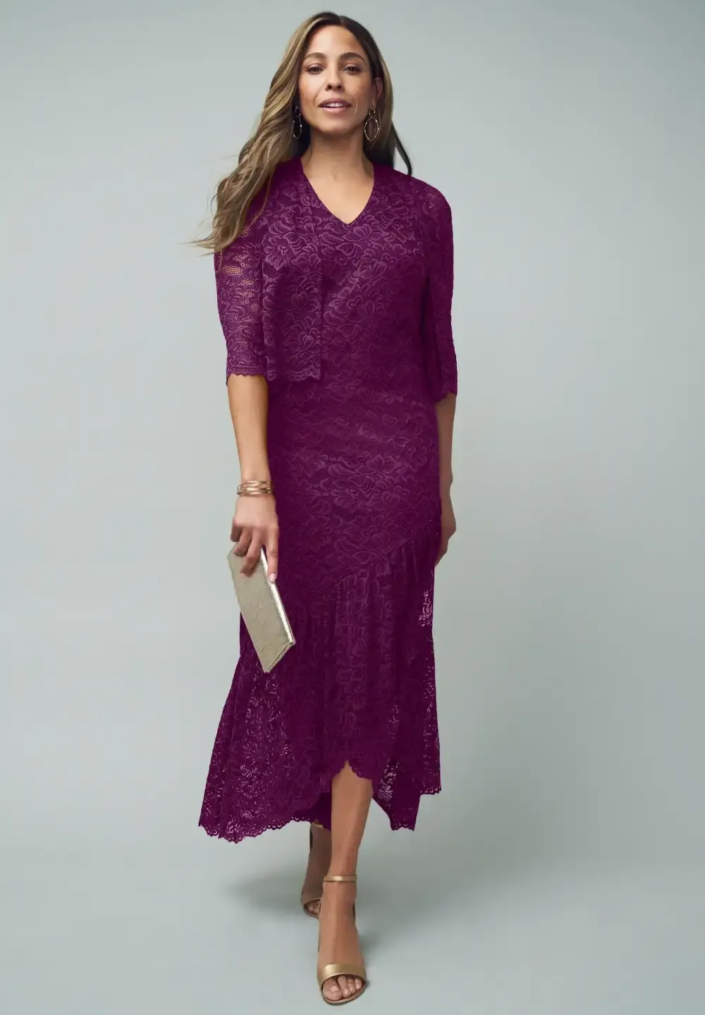 2-Piece Lace Tulip Jacket Dress