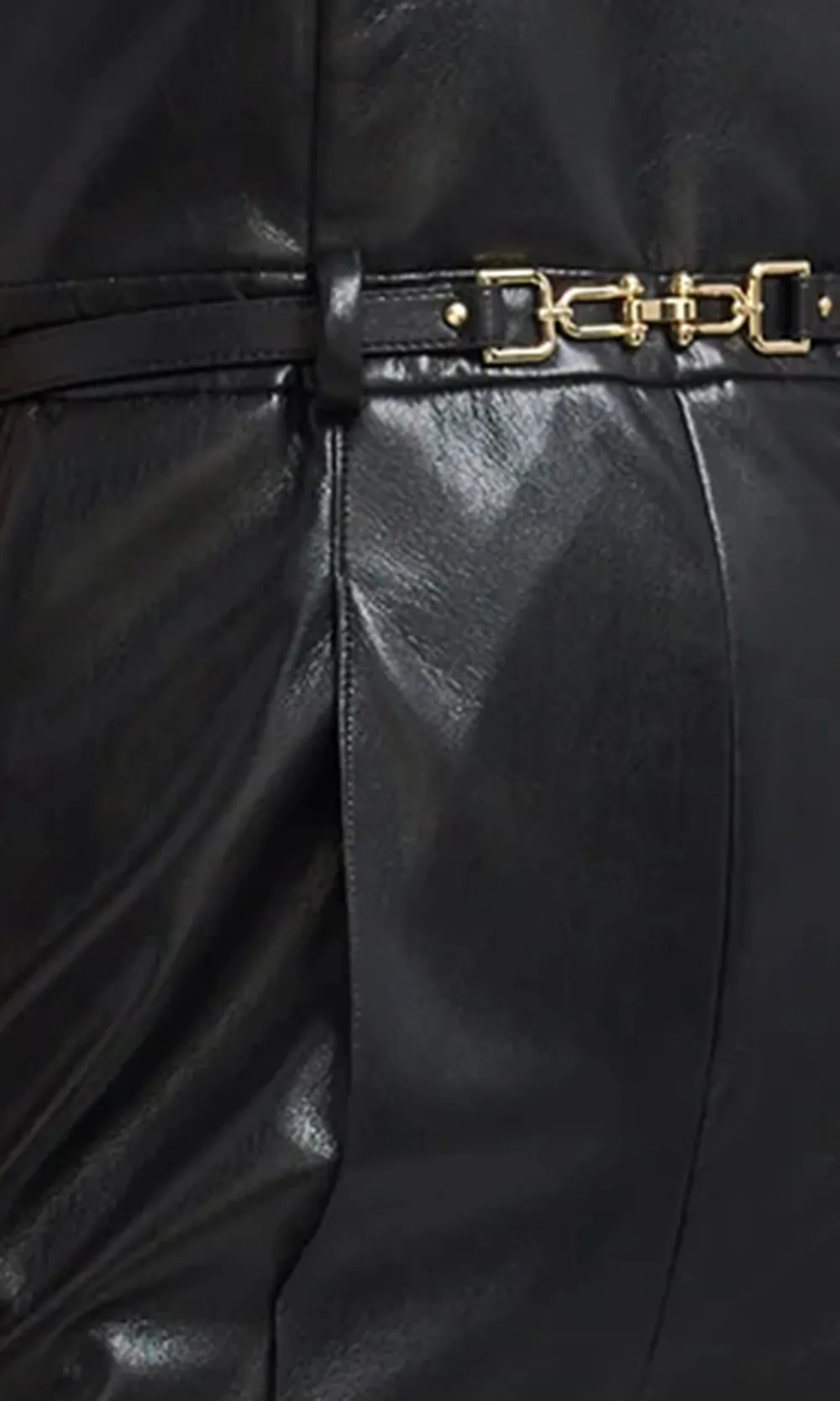 Cristelle Vegan Leather Jumpsuit