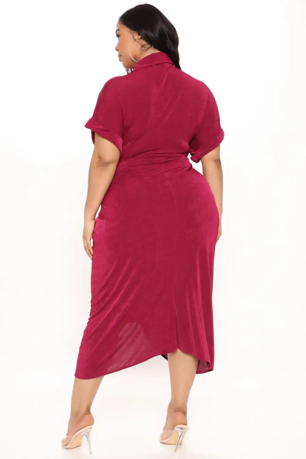 City Mood Slinky Midi Dress - Raspberry