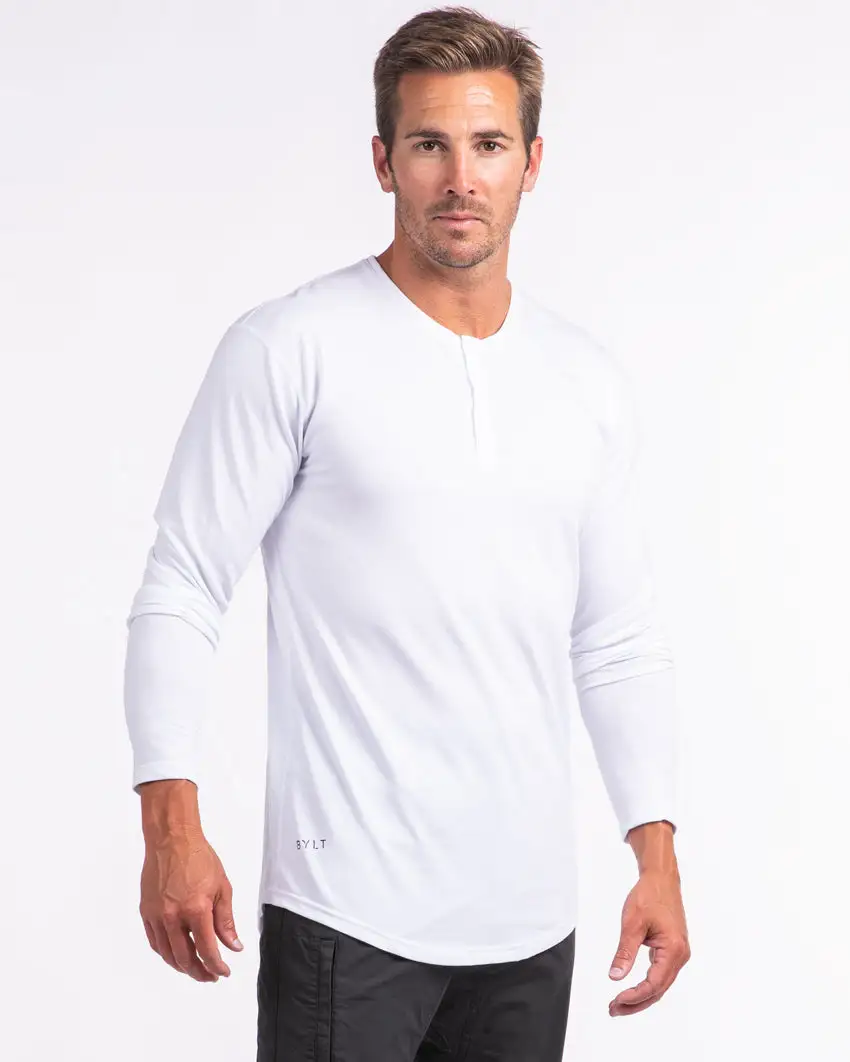Henley Drop-Cut Long Sleeve: Bylt Signature
